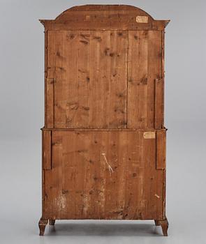 A Swedish rococo mahogany writing cabinet attributed to N. Dahlin (master in Stockholm-1761-87).