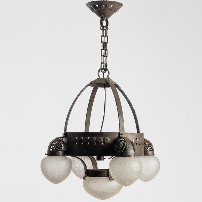 Taklampa, jugend, omkring år 1900.