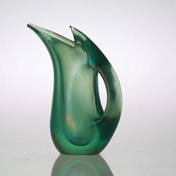 A Giorgio Ferro 'Anse Volante' glass pitcher, A.VE.M (Arte Vetraria Muranese), Italy 1950's.