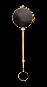 LORGNETTE, 18 k guld, svenska stämplar 1917. Total vikt ca 34 gram.