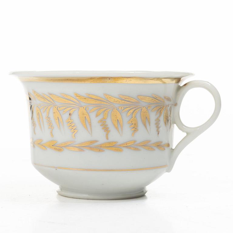 Eight cups with saucers, Late Empire, mid-19th century.