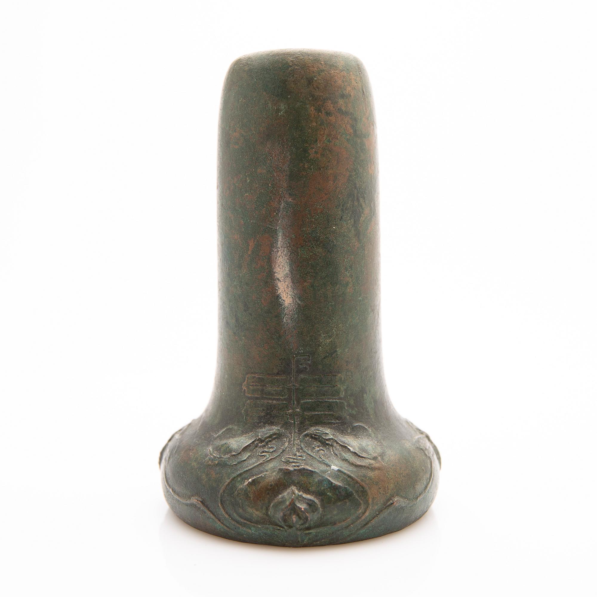 Hugo Elmqvist, Vase, bronze, Art Nouveau, Stockholm, early 20th century.