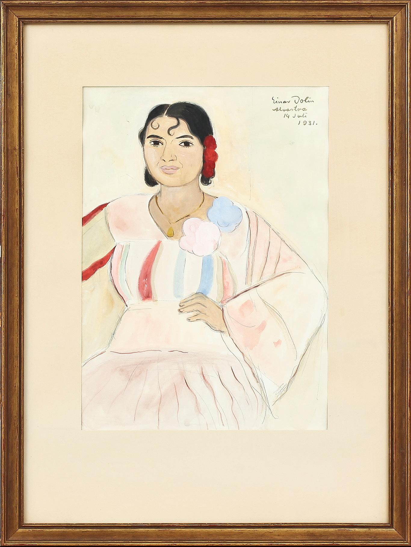 EINAR JOLIN, akvarell, sign o dat 14 juli 1931.