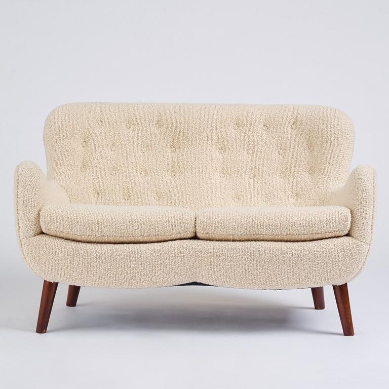 Frits Schlegel, "Love seat" soffa, Fritz Hansen, Danmark 1940-50-tal.