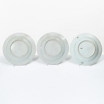 Nine blue and white porcelain plates, China, Qianlong (1736-95).