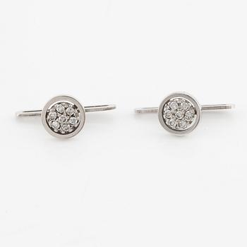 Dress shirt studs, 18K white gold with octagon-cut diamonds.