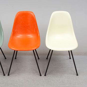 CHARLES & RAY EAMES, four 'DSX' fibreglass chairs from Vitra, 2018.
