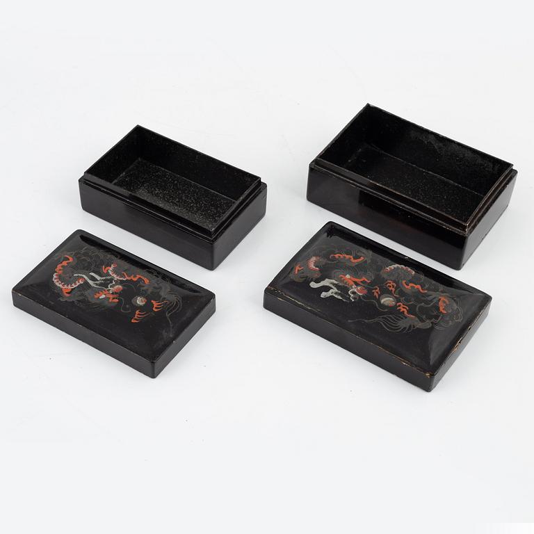 A group of Japanese lacquer ware, early 20th Century.