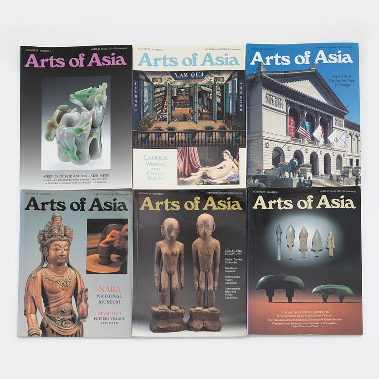 Tidskriften Arts of Asia, 46 magasin. Tidsera 1978-2000.