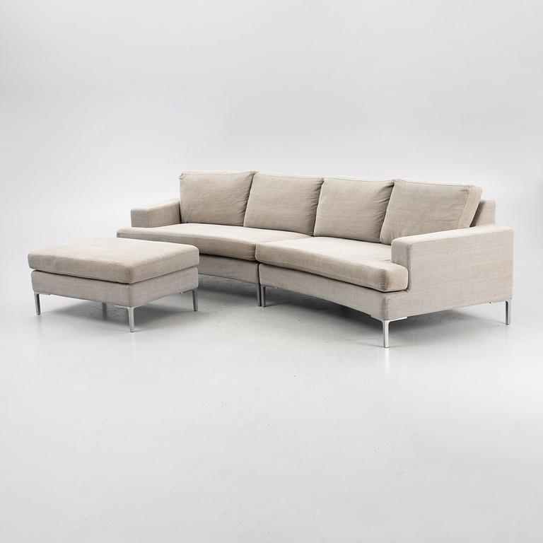 A 'Curve' sofa with a foot stool, Ire, 21st Century.