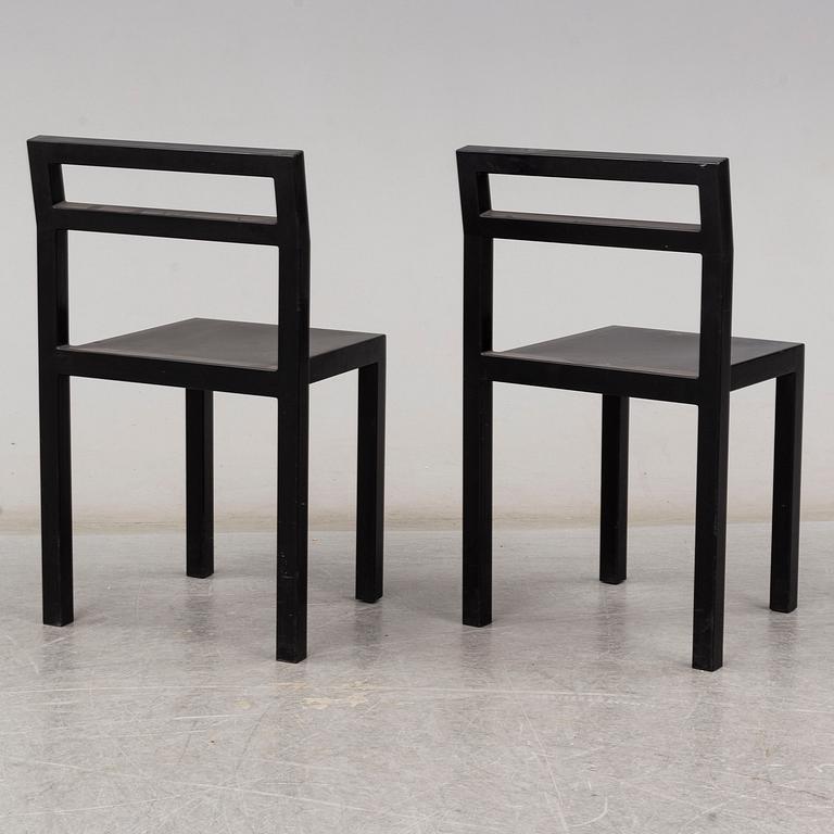 BORIS BERLIN/POUL CHRISTIANSEN, a 'Non' table with two chairs by Komplot design for Källmo.