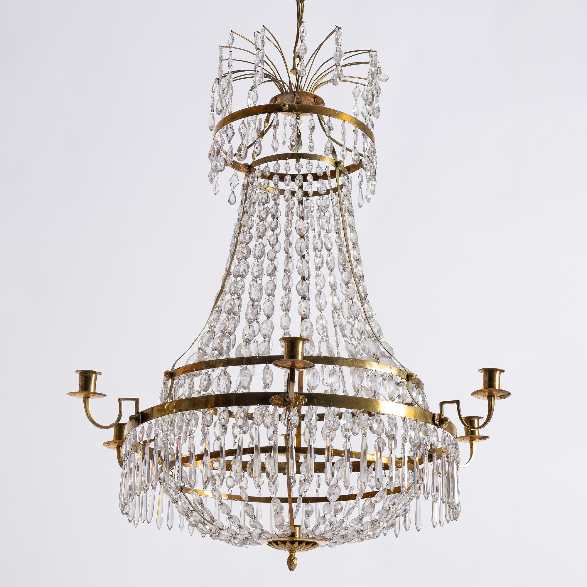 Chandelier. Late Gustavian, late 18th century.