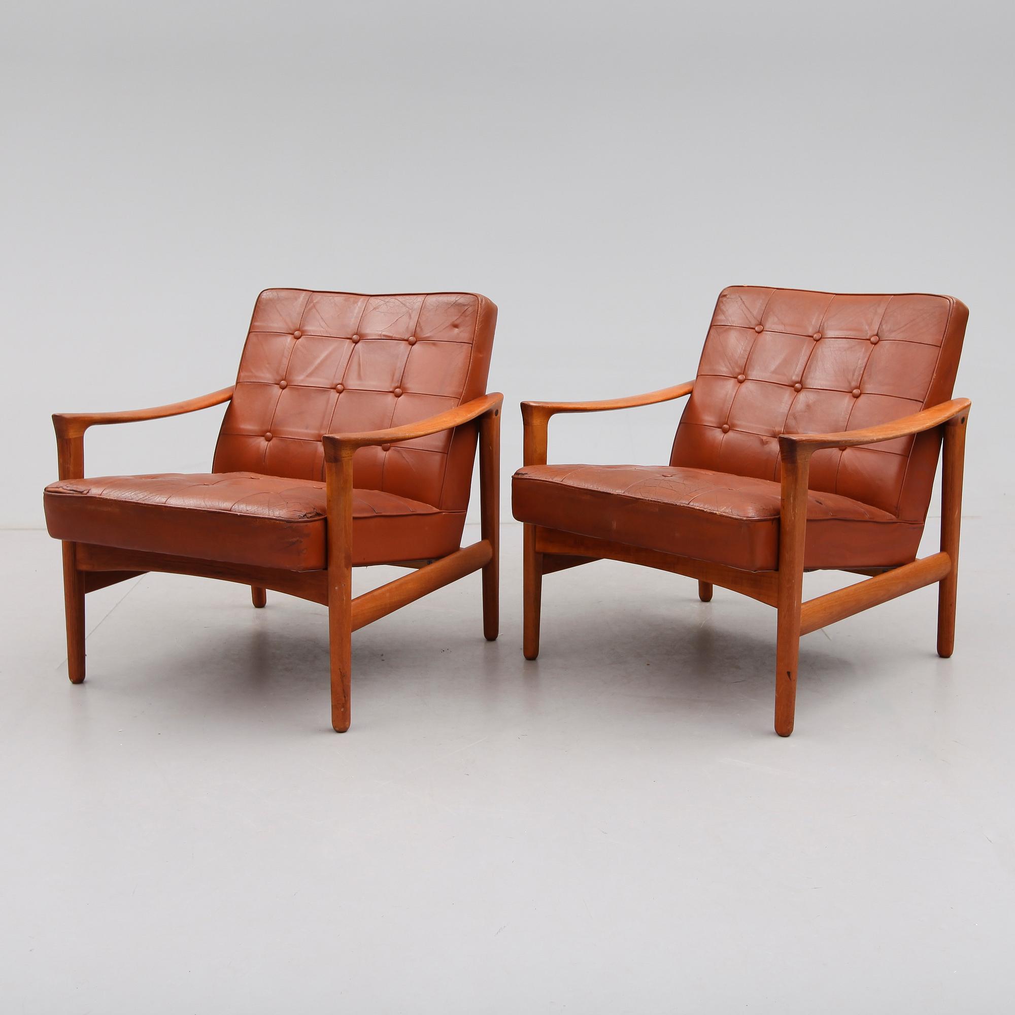 FÅTÖLJER, 1 par, Bröderna Andersson, 1900-talets andra hälft.