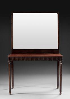 450. An Axel-Einar Hjorth stained birch console table with mirror, 'Coolidge' by NK 1927.