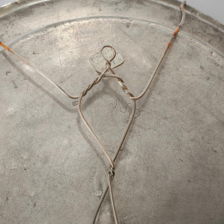 TALLRIKAR, tenn, 8 st, bl.a Erik Magnus Hammarstrand, Falun, 1700-talets slut/ 1800-talets början.