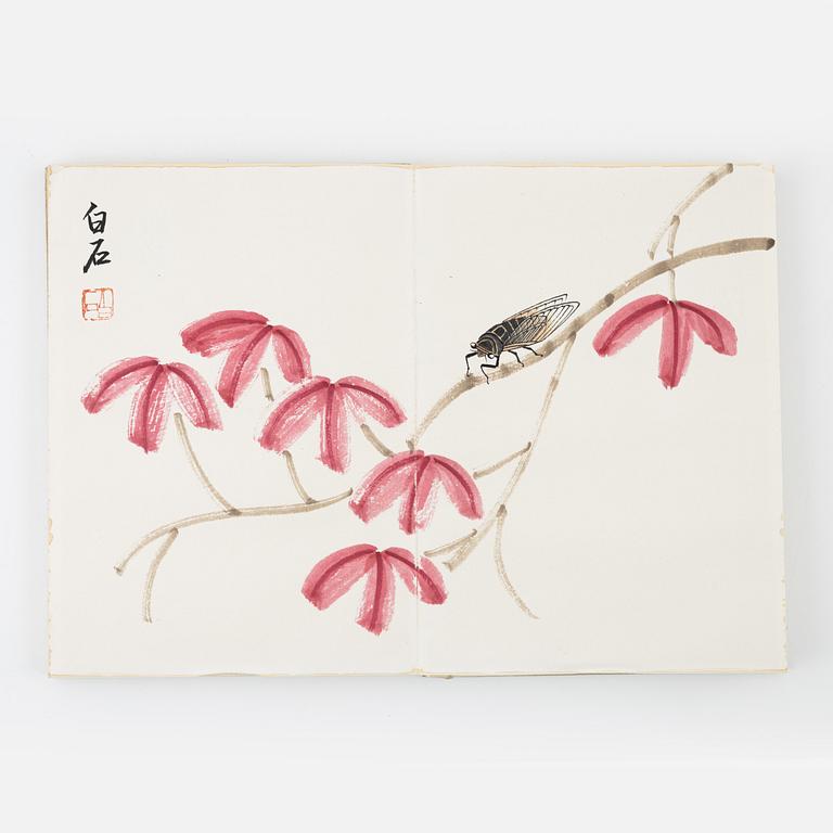 Book with 11 woodcuts, signed Qi Baishi, mid 20th century.