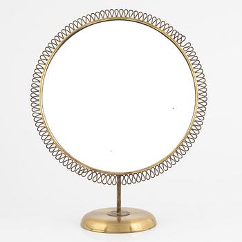 a Swedish Modern brass table mirror, 1940-tal.