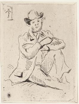 PAUL CÉZANNE, etsning, utförd 1873, état unique, postumt  avdrag.