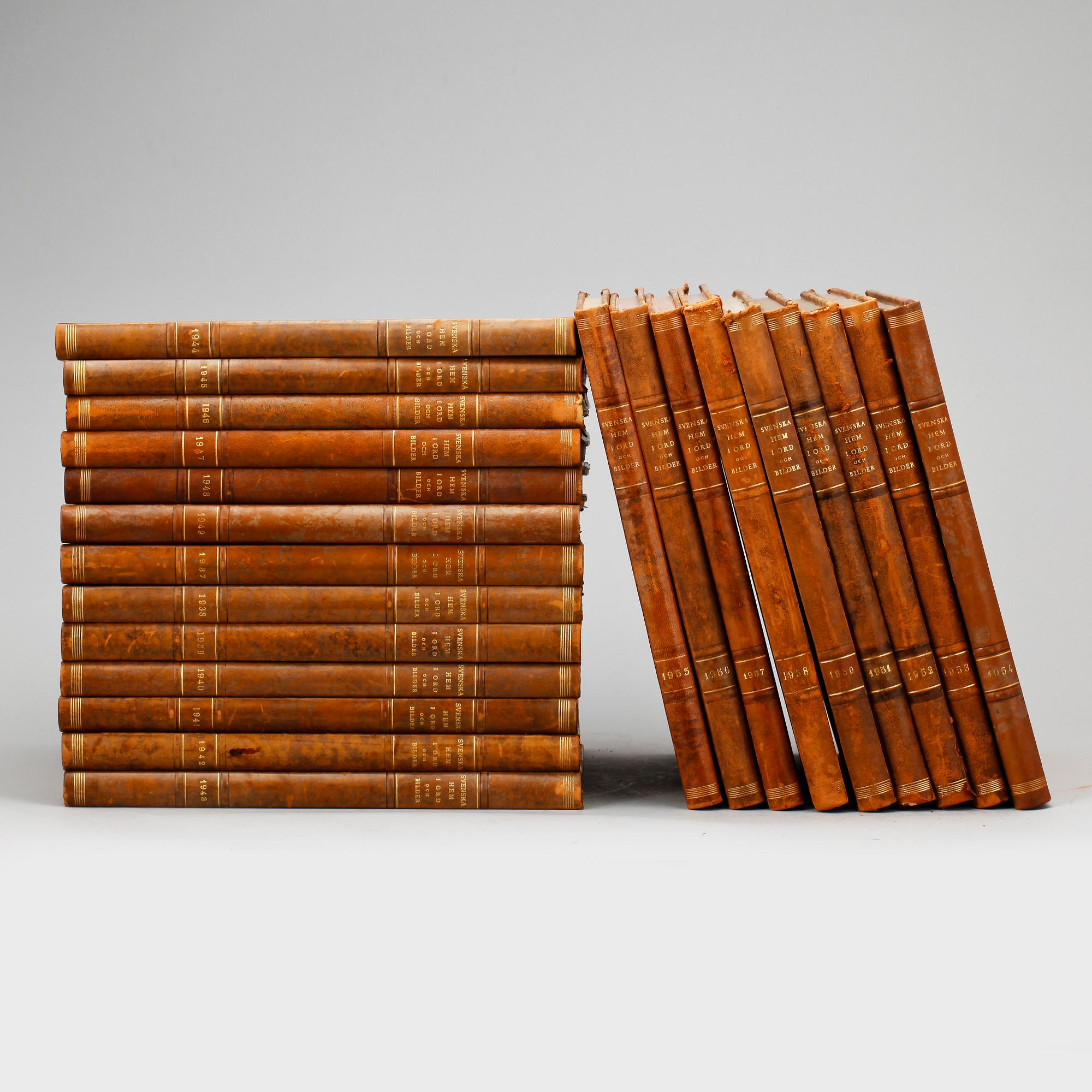 BOK. 22 band. "Svenska hem i ord och bilder", 1937-1958.