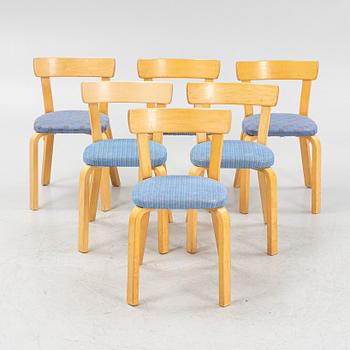 Alvar Aalto, six model 69 birch chairs, Artek, Finland.