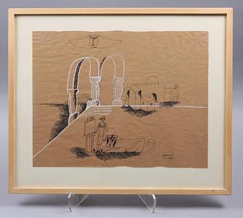 MADELEINE PYK, akvarell och tusch på papper, sign.