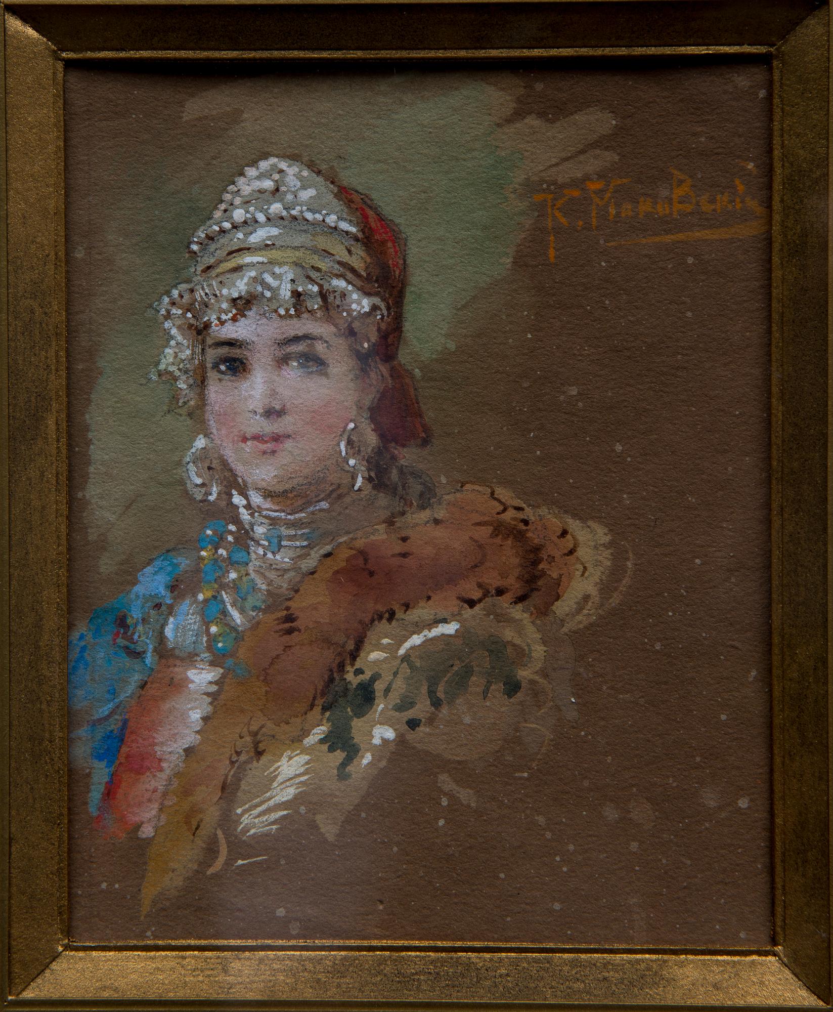 KONSTANTIN EGOROVICH MAKOWSKI, blandteknik, signerad.