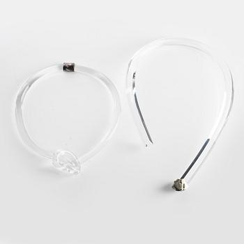 Siv Lagerström, two acrylic plastic collars, one with pyrite.
