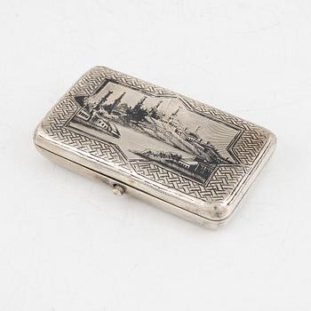 A Russian Silver Niello Snuffbox, Moscow 1893.