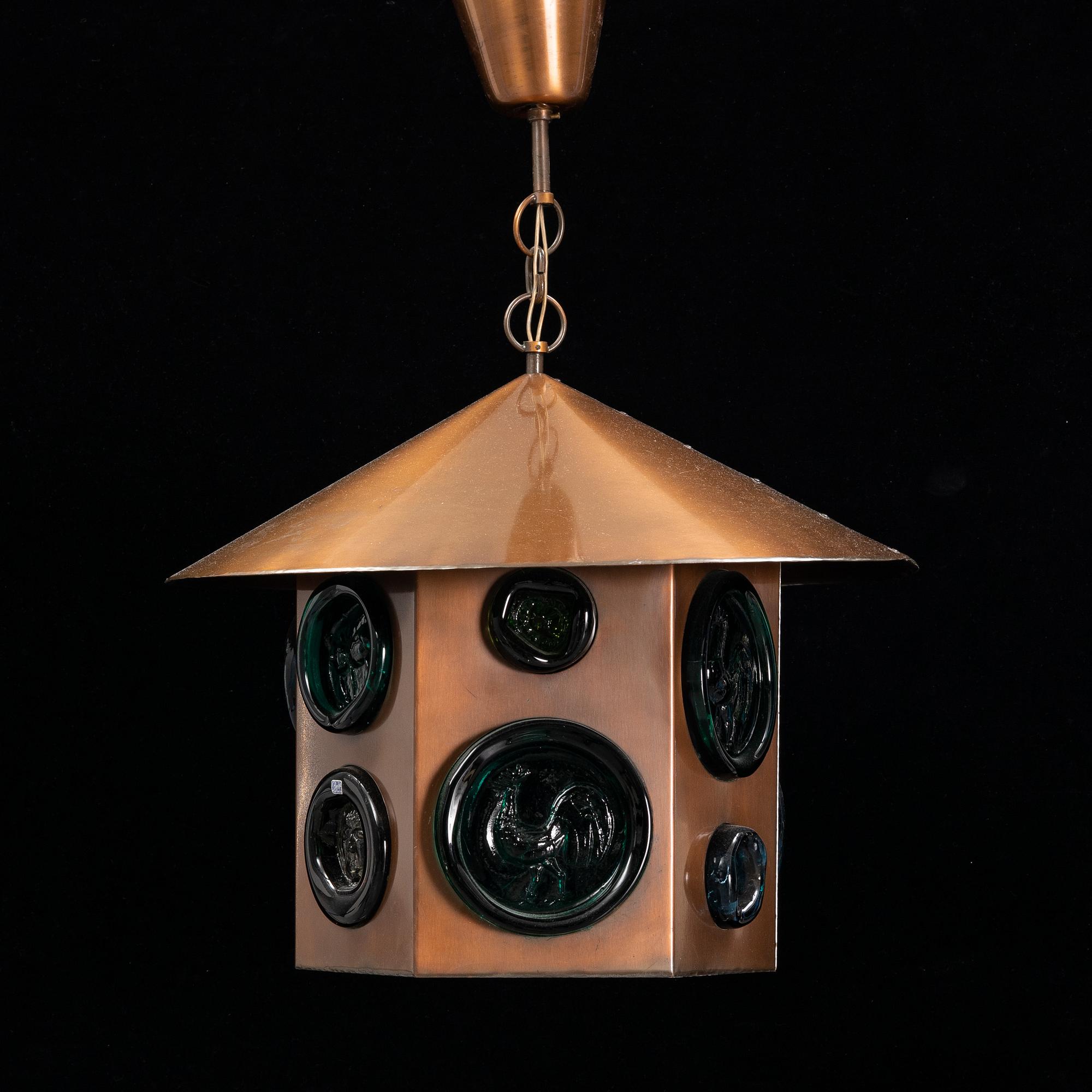 Erik Höglund, a ceiling lamp, Boda Glasbruk, second half of the 20th century.