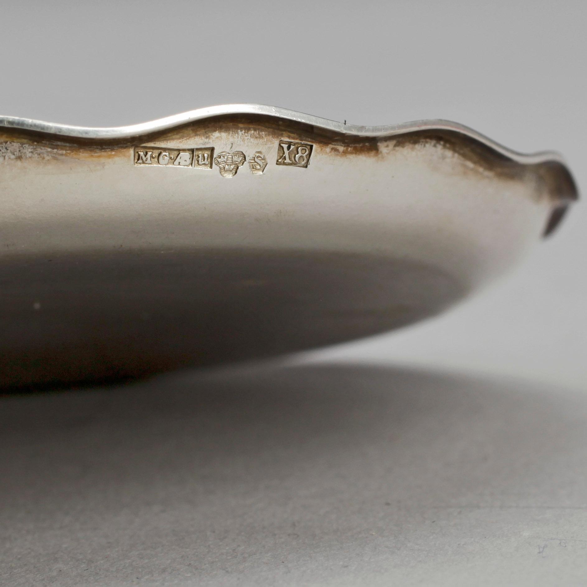 COASTERS, 12 st, silver, MGAB, Uppsala, 1948. Vikt ca 454g.