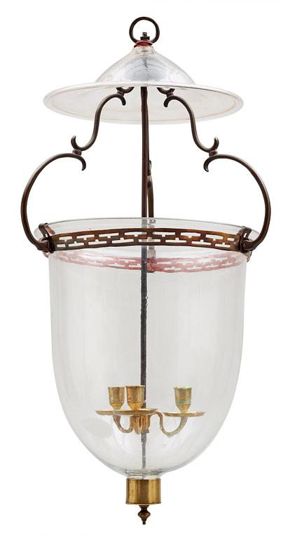 A Swedish 18th century three-light hanging-lamp.