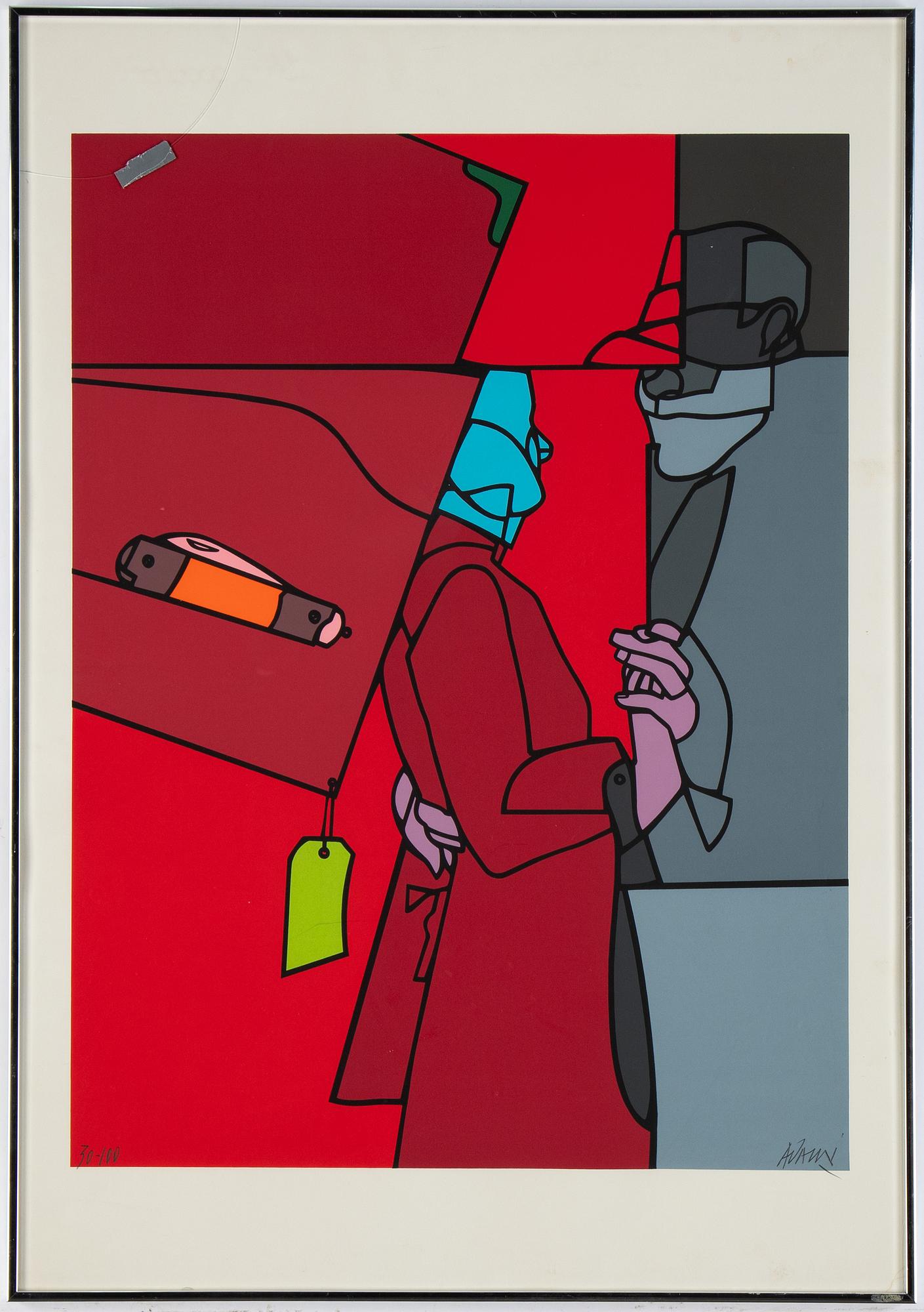 Valerio Adami, silkscreen, signed and numbered 30/100.