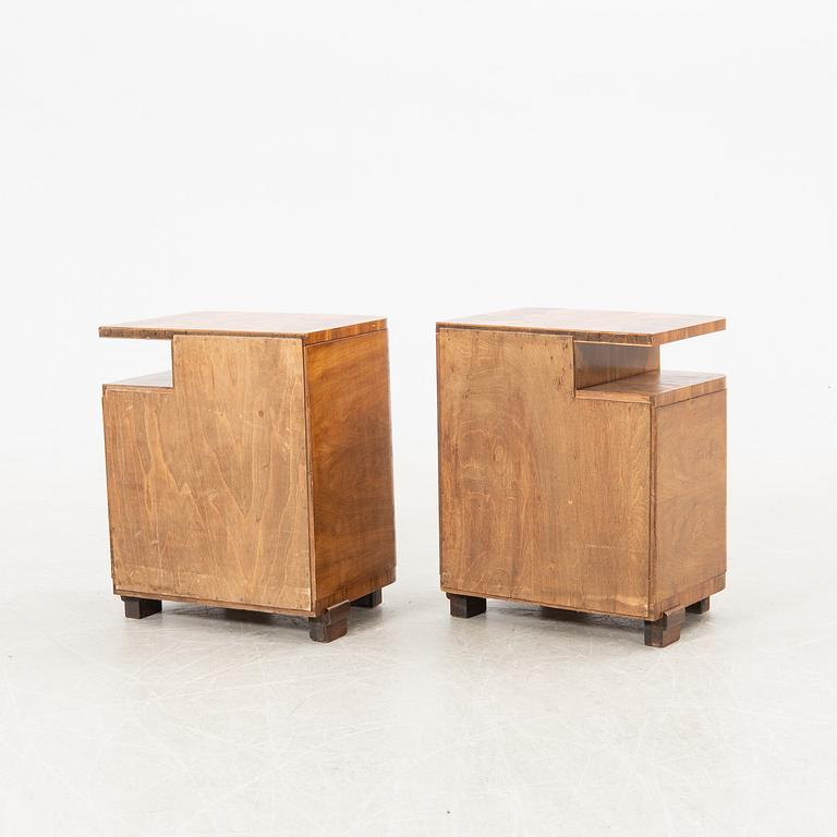 Bedside tables, a pair, Art Deco, first half of the 20th century.