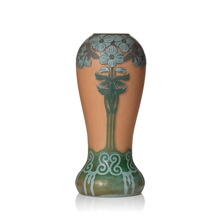 Ellen Meyer, an Art Nouveau cameo glass vase, Reijmyre 1914, no 334.