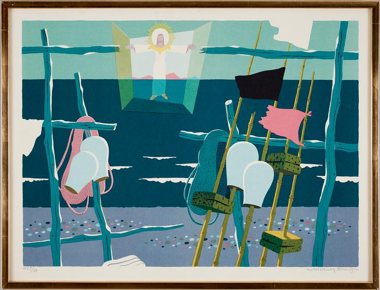 WALDEMAR LORENTZON, färglitografi, sign o numr HC 1/39.