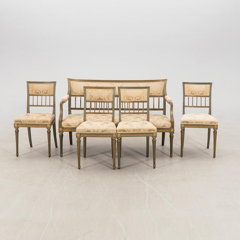 Sofa and four chairs in Neoclassical style, early 20th century.