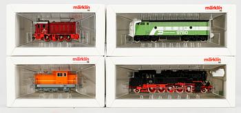 PARTI LOK, 4 st, Märklin H0, 3346, 3088, 3308 samt 3181, 1900/2000-tal.