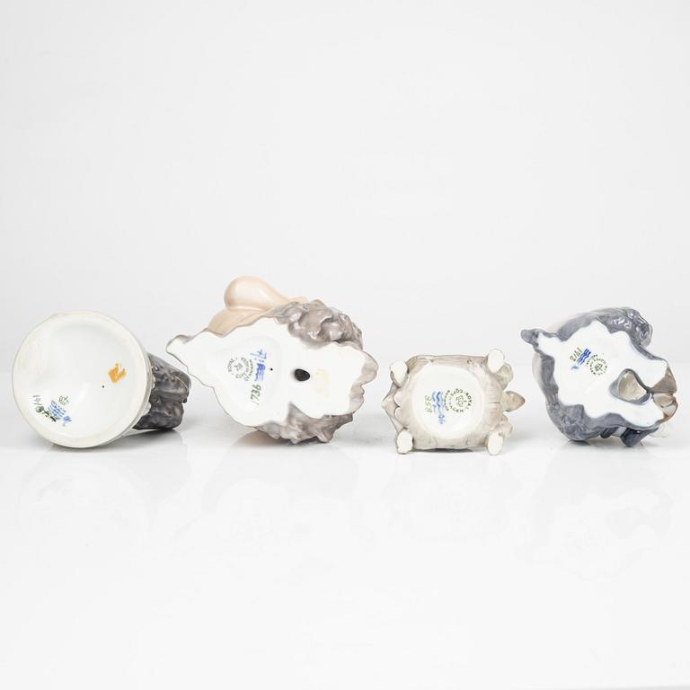 Royal Copenhagen, figuriner, 4 st, porslin, Danmark.