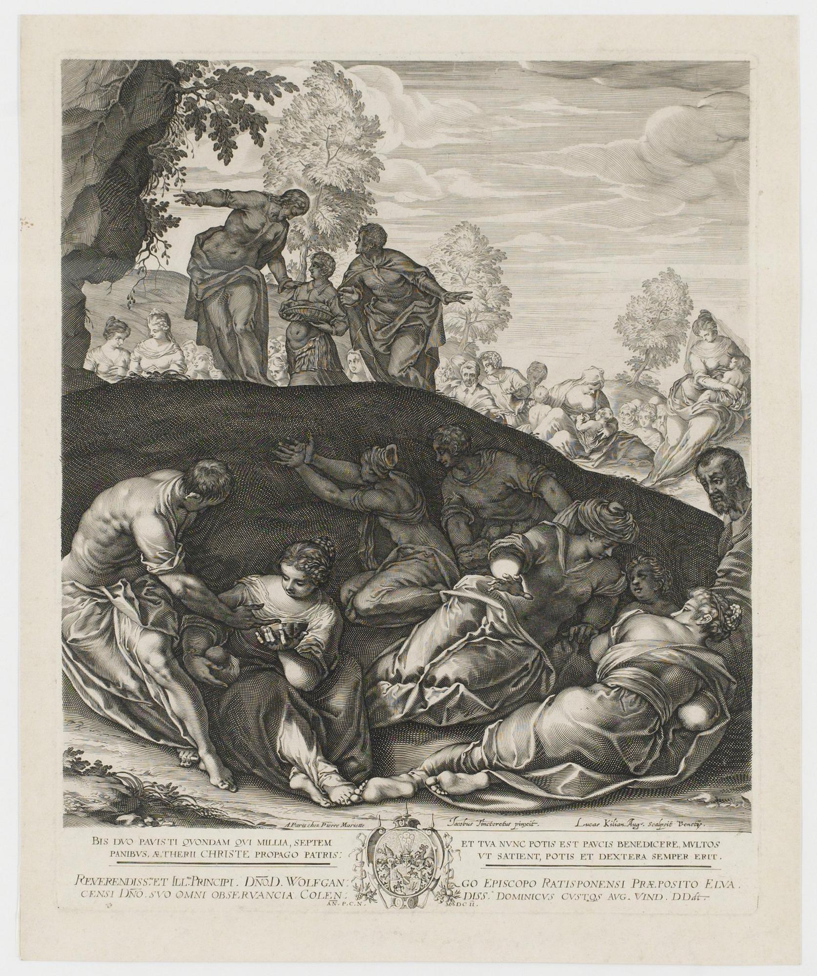 Lucas Kilian, "The feeding of the five thousand" (Die wundersame Brotvermehrung).