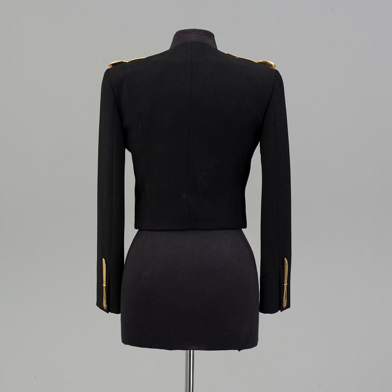 A dinner jacket by Moschino Couture fall 1989-90.