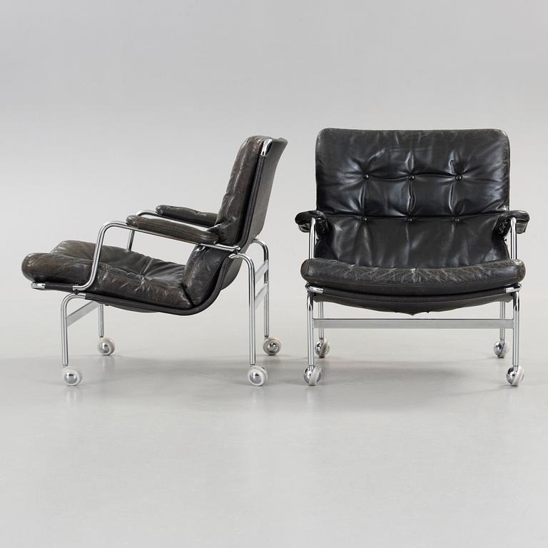 Bruno Mathsson, a pair of 'Karin' easy chairs, DUX, Sweden.