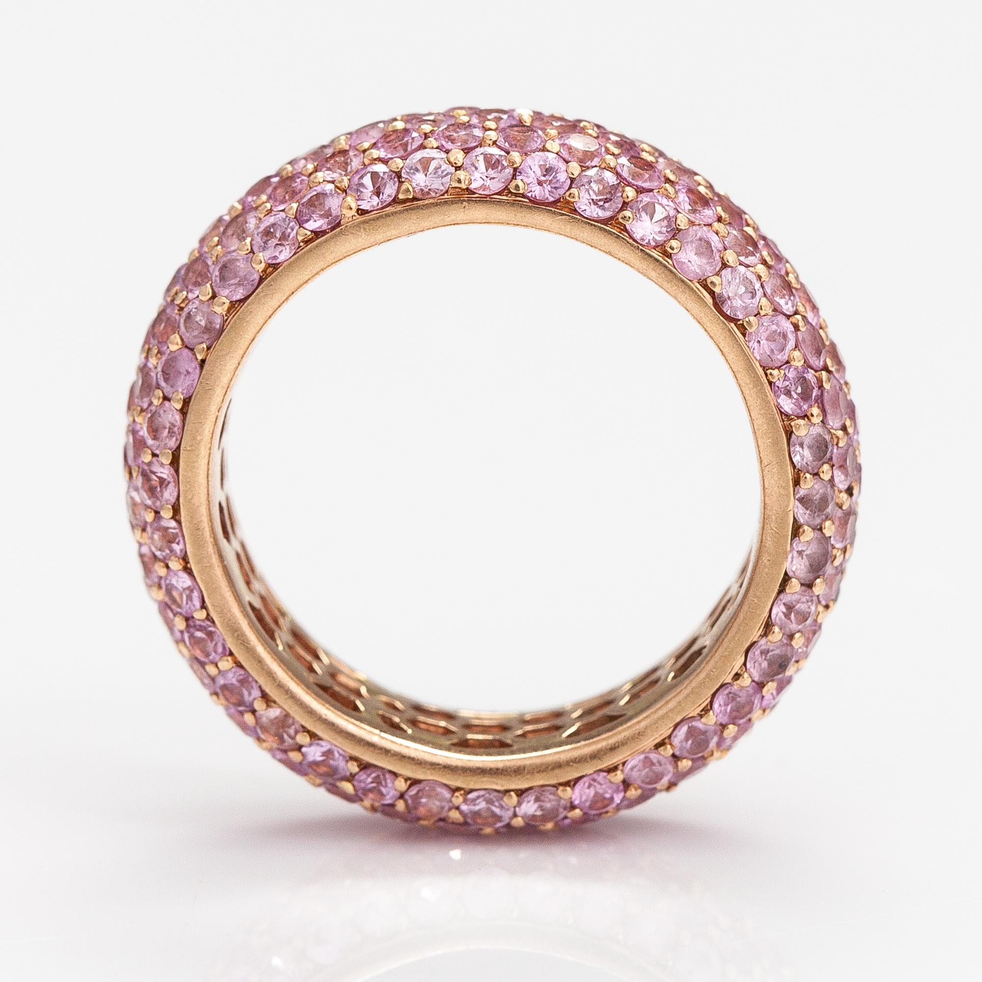 SORMUS, 18K guld, rosa safirer. Rubens, Helsingfors.