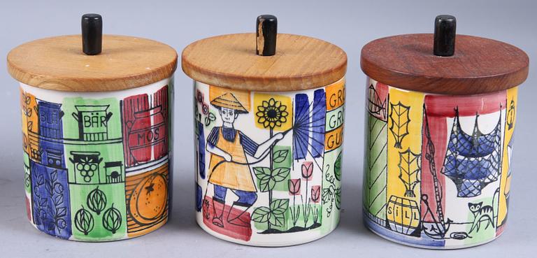 LOCKBURKAR, 5 st, bl a "Vår lilla stad", Anita Nylund för JIE Gantofta,