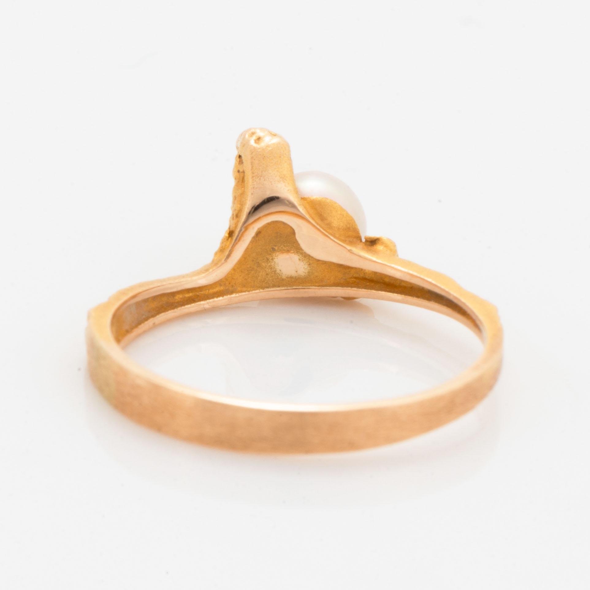 Björn Weckström, a cultured pearl ring, Lapponia, 1991.