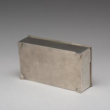 Nils Fougstedt, a pewter, brass and nephrite box, Svenskt Tenn, Stockholm 1944.