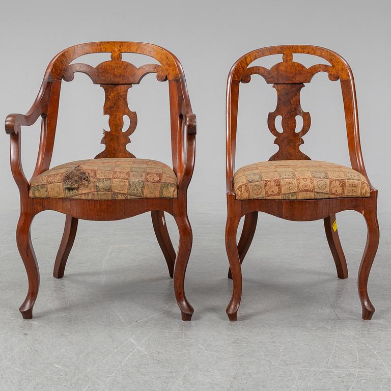 A set of seven 19th century chairs.