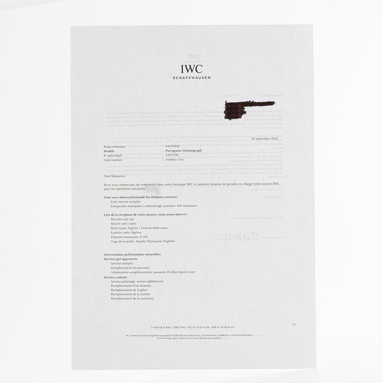 IWC, Portuguese Chrono, ca 2007.