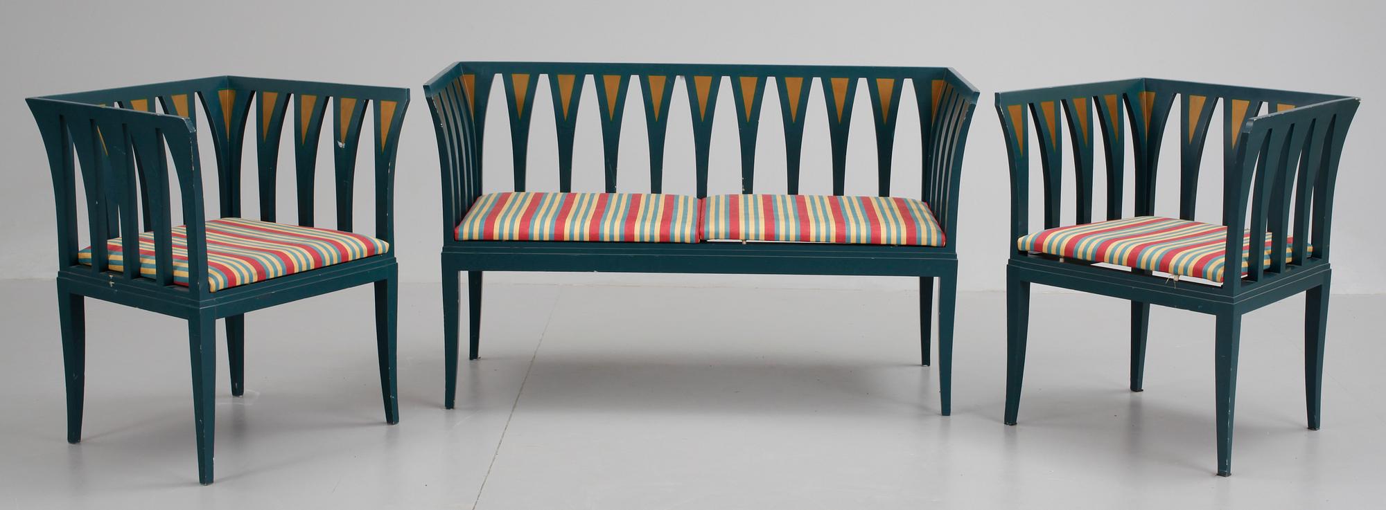 SOFFGRUPP, 4 delar, design: Eliel Saarinen, Adelta Oy, Finland, 1983.