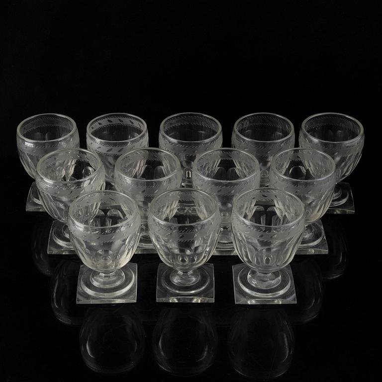 Vinglas, 12 stycken, 1800-tal.