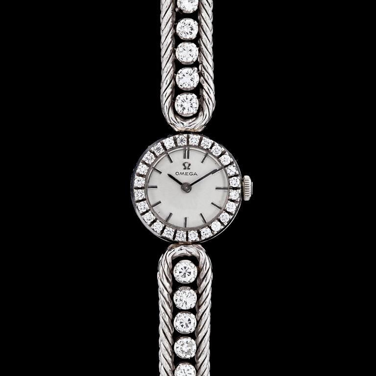 LADIES WRIST WATCH, Omega, brilliant cut diamonds, tot. app. 2.50 cts.